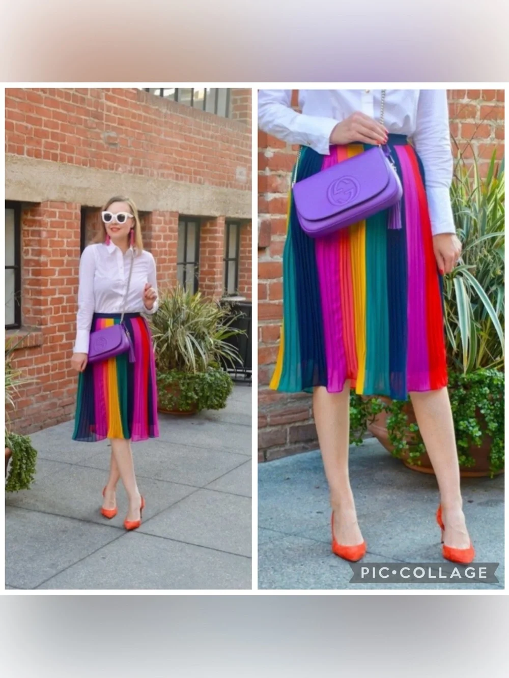 J.Crew Sunburst Rainbow Colorblock Pleated Chiffon A-Line Midi Skirt Size 4 - Picture 12 of 14